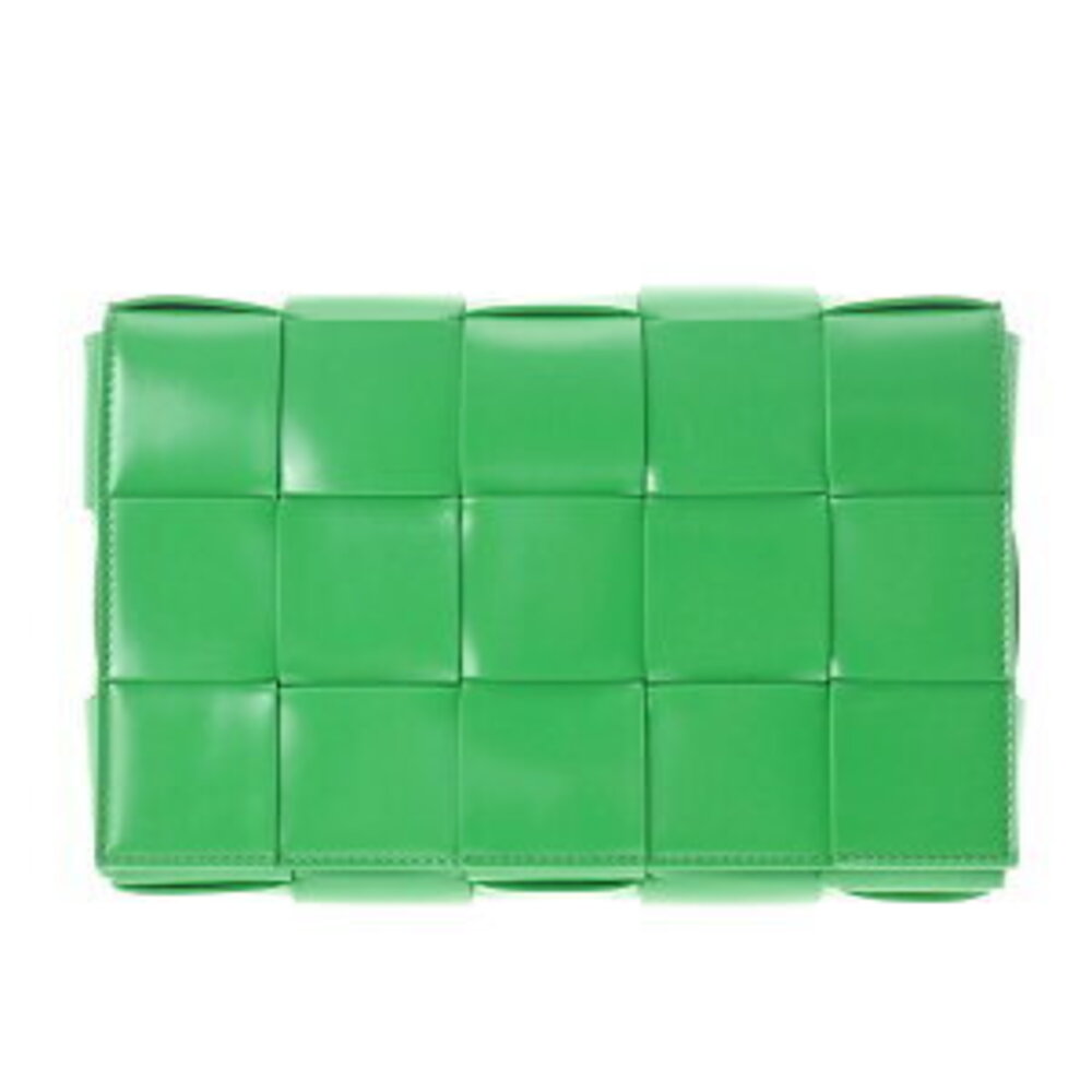 Bottega Veneta Cassette Maxi Intrecciato Green Lambskin Shoulder Bag - Picture 13 of 13